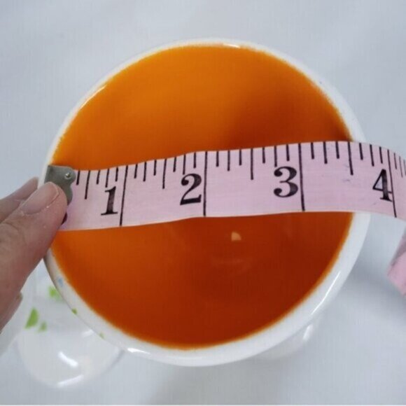 Hand Painted Ceramic Wine Glasses Goblets 12 oz White Glazed Botanical S… - Picture 12 of 13